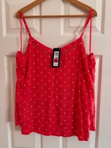 M&S Ladies Pink (Coral) Spot Strap Top Size 18 NWT - Picture 1 of 2