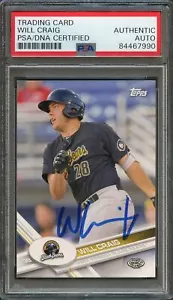2017 Topps Pro Debut #105 WILL CRAIG Signed Card PSA Slabbed Auto Pirates - Picture 1 of 2