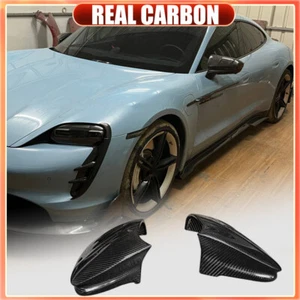 Tapas de cubierta de espejo retrovisor lateral de carbono real LHD para Porsche Taycan Turbo S 19-24 AÑADIR - Imagen 1 de 10
