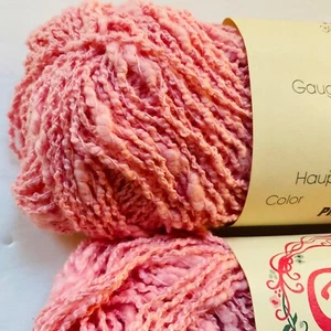 Reynolds Giselle Cotton Yarn Lot of 2 Pink Slub New Vintage Thick n Thin - Picture 1 of 5