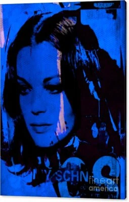 P.A.K Motif Romy Schneider Vintage Blue Print Collage 70 x 100 cm Pop Art/Aluminium Dibond