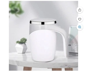 380ML Self Stirring Mug Magnetic Rechargeable Automatic Stirring White USB New - Picture 1 of 6