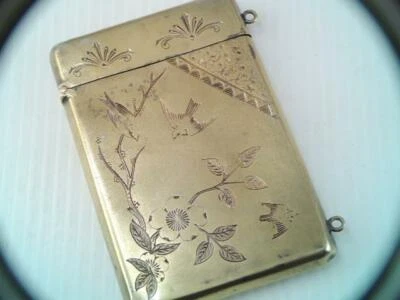 VICTORIANO 1800 DOMINICK & HAFF ESTERLINA ESTÉTICA TARJETERO PÁJAROS Y FLORES Foto 1 de 4