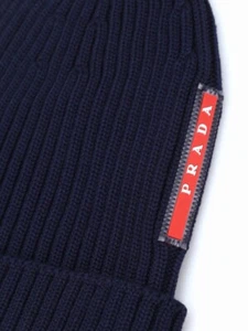 Prada wool knit beanie Navy sz M - Picture 1 of 3