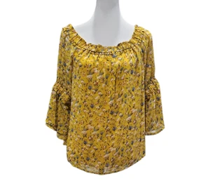 Camicetta Skies Are Blue Emden spalle scoperte Cottagecore giallo floreale piccola - Foto 1 di 3