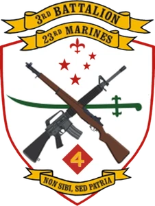 USMC 3rd Battalion 23rd Marines Patch U.S. Military vinyl decal for car, truck, - Picture 1 of 1