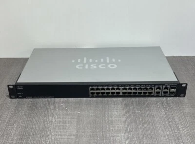 Cisco SF300-24P SRW224G4P-K9 V02 24-Port 10/100 PoE Managed Switch, Tested - Image 1 of 4