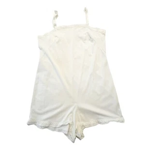 Carol Brent Lingerie Teddy sz 36 Ivory Satin Romper Bridal Vintage Sweet - Picture 1 of 7