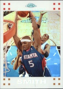 2007-08 Topps Chrome Refractors White Hawks Basketball Card #80 Josh Smith/99