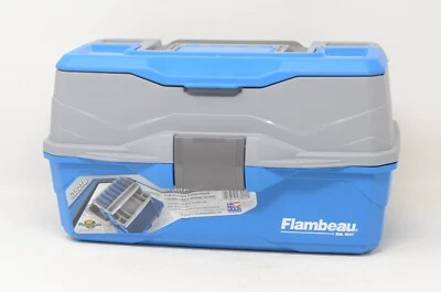 Flambeau Outdoors 6382TB 2-Tray Classic 14" Tray Tackle Box Blue/Gray  - Image 1 of 4