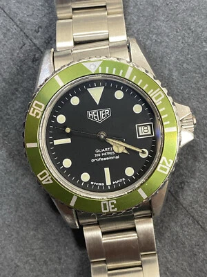 Kermit 16610LV Submarine Hulk Style Tag Heuer 1000 Bezel Insert 980.013 980.020