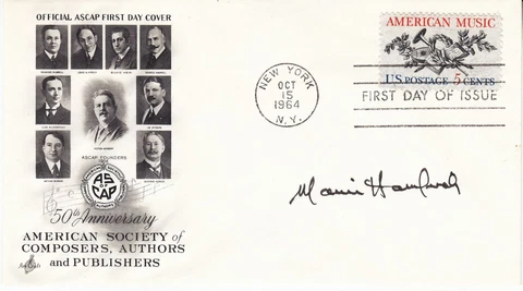 MARVIN HAMLISCH (1944-2012) hand signed 1964 FDC - autographed - ASCAP Cover