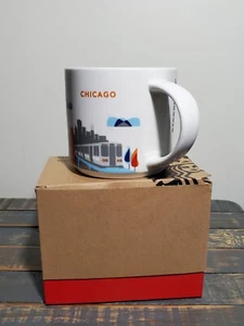 STARBUCKS YOU ARE HERE COLLECTION CHICAGO 2014 COFFEE MUG CUP 14 Oz - Picture 1 of 17