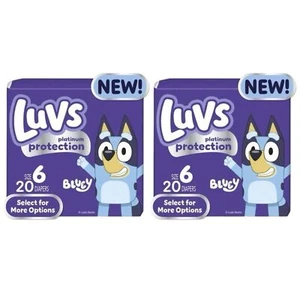 Luvs Windeln Platinum Protection Größe 6 Bluey Babywindel 20 Stück 2 Beutel BS4 - Bild 1 von 9