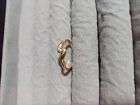 Gold Plated  Small Diamante   Ring Size  M  New Free Pouch   T51 - 17