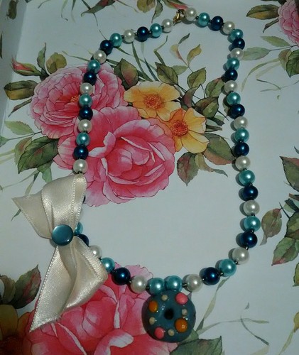 Collana con ciambella in fimo e fiocco Idea regalo donna San Valentino!