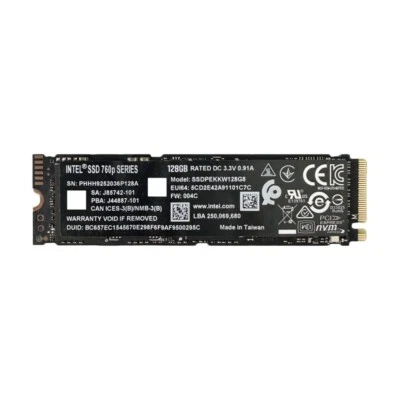 Intel 760P 128GB SSD M.2 2280 NVMe PCIe 3.0x4 Solid State Drive SSDPEKKW128G8 - Image 1 of 4