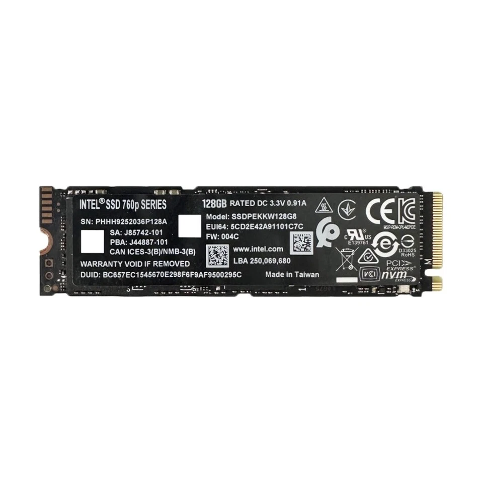 Intel 760P 128GB SSD M.2 2280 NVMe PCIe 3.0x4 Solid State Drive SSDPEKKW128G8 - Image 1 of 4