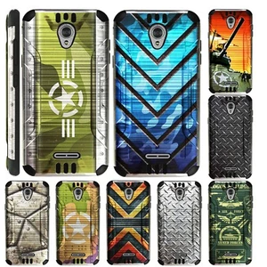 SILVER GUARD For AT&T RADIANT CORE Phone Case Brushed Hybrid Cover J10 - Picture 1 of 10