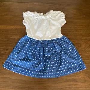 Health-Tex  vintage Girls Dress Knit SZ 4 Blue Red White Flower Made In USA - Picture 1 of 10