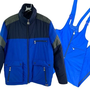 Vintage Retro Rodeo passendes Set blau grau bestickt Winter Skianzug gebraucht | L - Bild 1 von 13