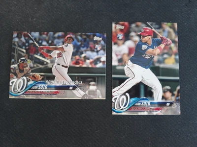 2018 Topps Update Series Baseball Juan Soto RC Lot (2) US104 & US300 Nationals - Image 1 of 4