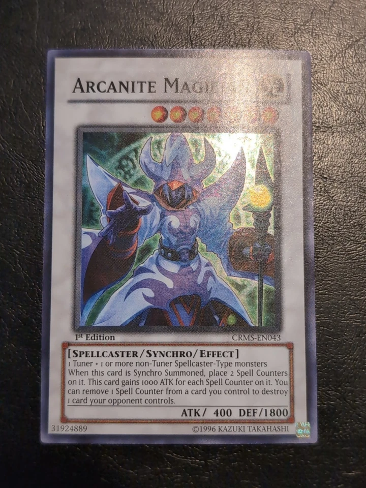 Yu-Gi-Oh! SUPER RARE HOLO CARD ARCANITE MAGCIAN CRMS-EN043 1ST LP - Image 1 of 4
