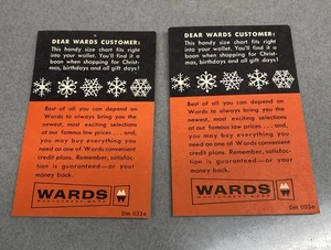 Carte Vintage Montgomery Wards Natale Promozionale Pubblicità Dimensioni Tabella - Foto 1 di 3