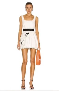 STELLA MCCARTNEY UK10 Cream Cargo Pocket Detail Belted Square Neck Mini Dress - Picture 1 of 4