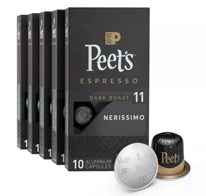 Peet's Kaffee Dark Roast Espresso Kapseln Nerissimo Intensity 11 50 Stück - Bild 1 von 4