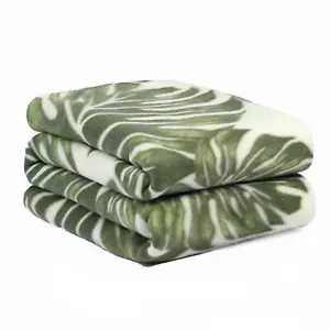 Dreamscene Tropical Leaf Polar Fleece Blanket Soft Throw Over Sofa Bed Chair - Picture 1 of 5