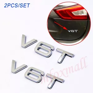 2pcs 3D Decal Sticker V6 T V6T Letter Badge Emblem Logo Motor Accessories Decor - Picture 1 of 9