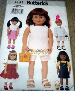 *GREAT VTG 18" DOLL CLOTHING SEWING PATTERN - Picture 1 of 1