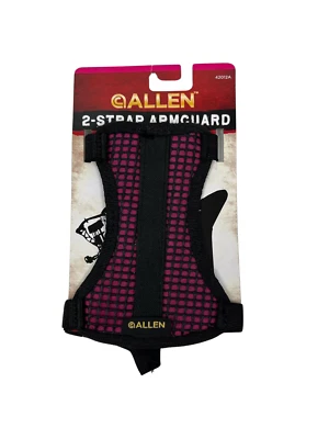 Allen Archery 42012A NEW Target Shooting Hunting 2 Strap Arm Guard Pink/Black - Image 1 of 2