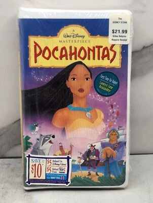 Pocahontas A Walt Disney Masterpiece 1996 Movie VHS Video Sealed Clamshell Case - Image 1 of 2