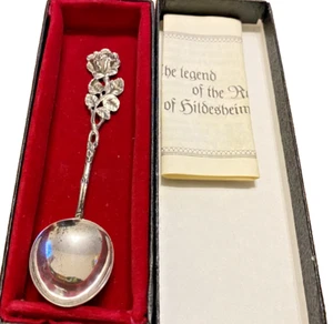 Germany Silver 835 "Hildesheim Rose" Spoon - Mint in Original Box - Picture 1 of 4