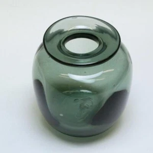 Vtg Buzz Williams 1980 Studio Art Blown Glass Bud Vase Smokey Grey MCM Signed - Picture 1 of 5