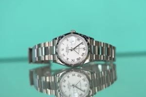 Rolex DateJust Stainless Steel 36mm White Roman Oyster Box & Papers 126200 - Picture 1 of 5