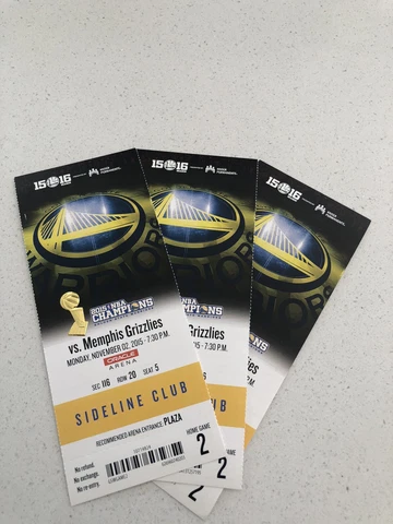 2015-16 Golden State Warriors v Grizzlies TICKET Win #4 73 Win Season RARE Cover