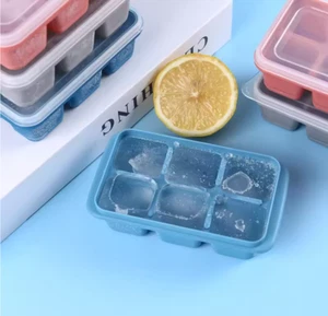 π§ Silicone Ice Cube Tray β 6 Grid Reusable Mold with Lid - Picture 1 of 12