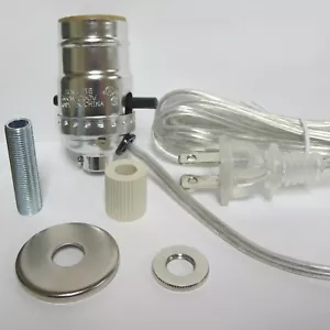 Lamp parts: nickel pre-wired bottle kits - 5/8" adapter - Picture 1 of 2