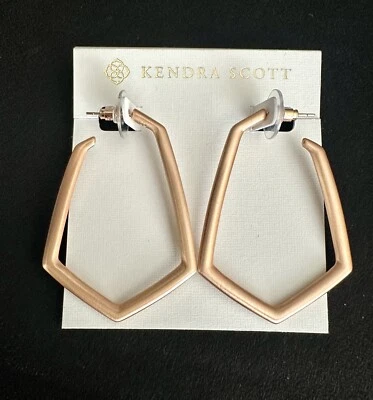 Kendra Scott Lonnie Hoops Mate Oro Rosa  Foto 1 de 3