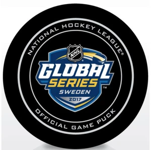 2017 SAP NHL Global Series Official Game Puck Colorado Avalanche vs Ottawa - Bild 1 von 2