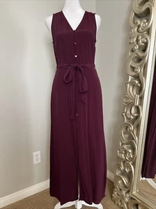 Maxi abito GAP Maroon senza maniche con bottoni scollo a v taglia XS - Foto 1 di 13