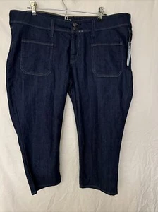 Old Navy Jeans Damen Diva Capri Fronttaschen Denim dunkelblau Größe 16 neu mit Etikett - Bild 1 von 16