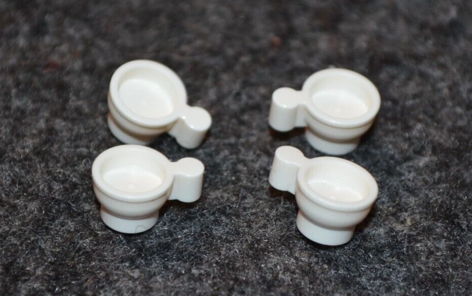 4 piezas ~ tazas blancas ~ (minifigura accesorios de comida) ~ nuevos ladrillos Lego ~ Foto 1 de 1