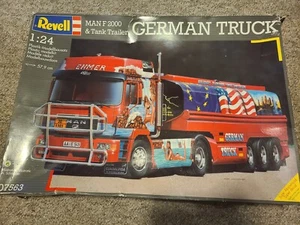 Revell MAN F2000 & Tank Trailer German Truck Model Kit 1:24 scale Incomplete - Picture 1 of 6