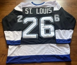 Camiseta Beckett estilo profesional Tampa Bay Lightning firmada autografiada por Martin St. Louis - Imagen 1 de 3
