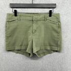 Old Navy Women's Army Green Flat Front Slash Pocket Chinos Pixie Shorts Size 8