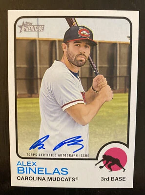 2022 Topps Heritage Minor League - Alex Binelas - On Card Auto ROA-AB - Image 1 of 2